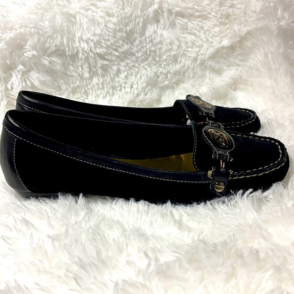 Black Suede and Leather flats (driving moccasins) Anne Klein size 8.5M - Picture 3 of 7